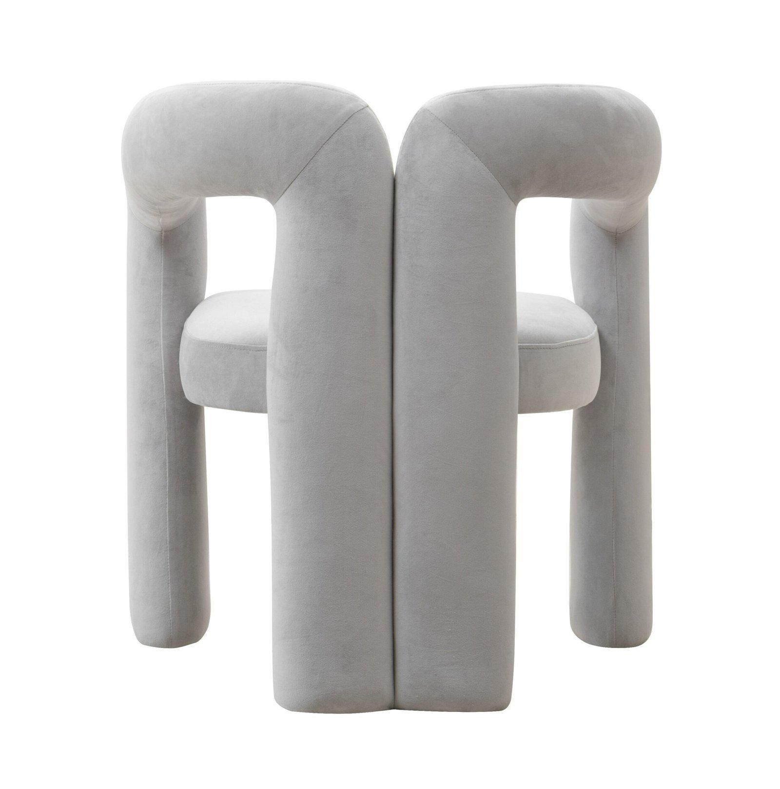 Modrest Mulgrew - Silla de comedor moderna de terciopelo gris claro - Image 3