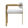Modrest Feldon - Silla de comedor moderna de tela blanca + dorada - Image 2