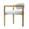 Modrest Feldon - Silla de comedor moderna de tela blanca + dorada - Image 3