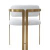 Modrest Feldon - Silla de comedor moderna de tela blanca + dorada - Image 4