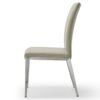 Modrest Taryn - Silla de comedor moderna gris claro + acero inoxidable (juego de 2) - Image 2