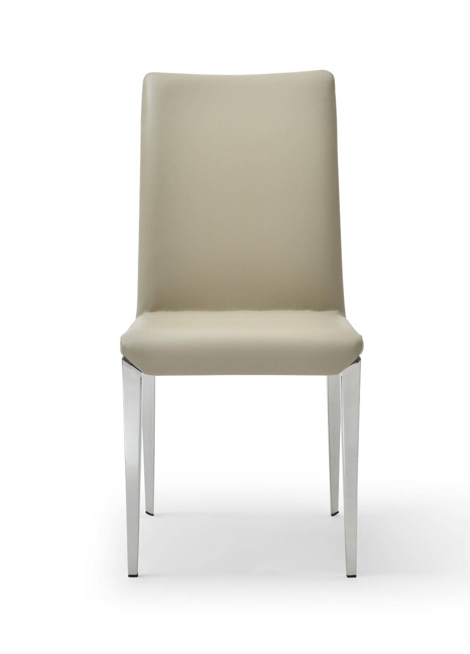 Modrest Taryn - Silla de comedor moderna gris claro + acero inoxidable (juego de 2)