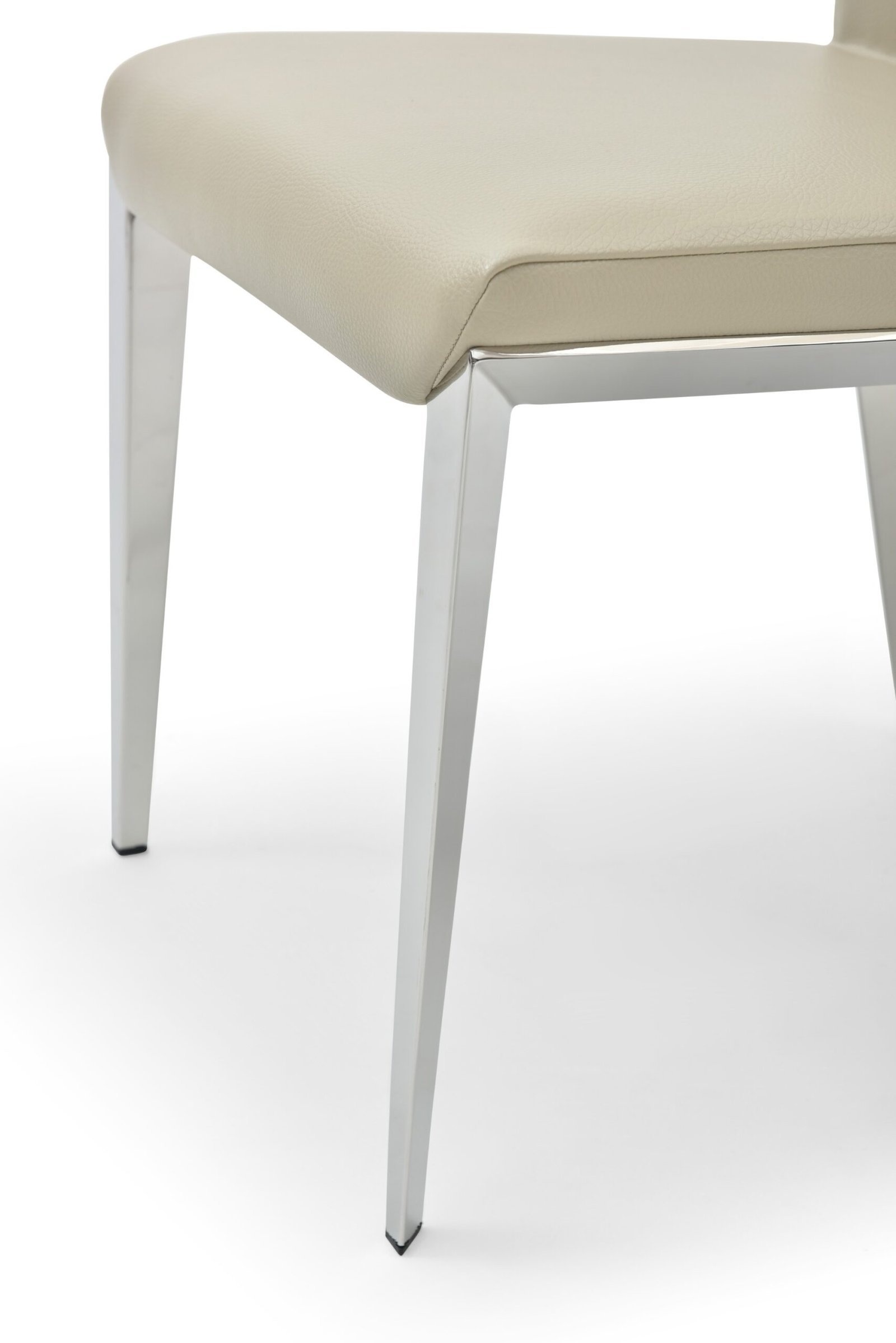 Modrest Taryn - Silla de comedor moderna gris claro + acero inoxidable (juego de 2) - Image 4