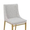 Modrest Mimi - Silla de comedor moderna de tela gris claro + silla de comedor de latón antiguo (juego de 2) - Image 3