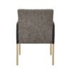 Modrest Engel - Silla de comedor moderna de cuero vegano gris oscuro + tela gris + silla de comedor de latón antiguo - Image 2