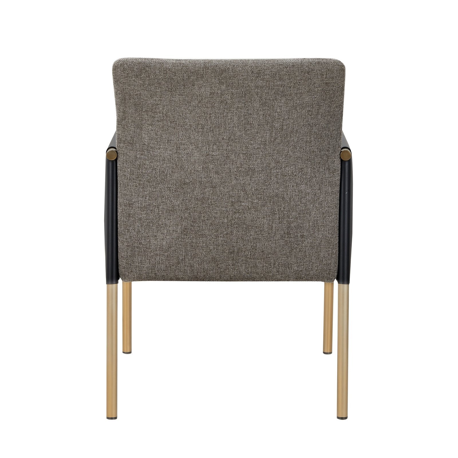 Modrest Engel - Silla de comedor moderna de cuero vegano gris oscuro + tela gris + silla de comedor de latón antiguo - Image 2