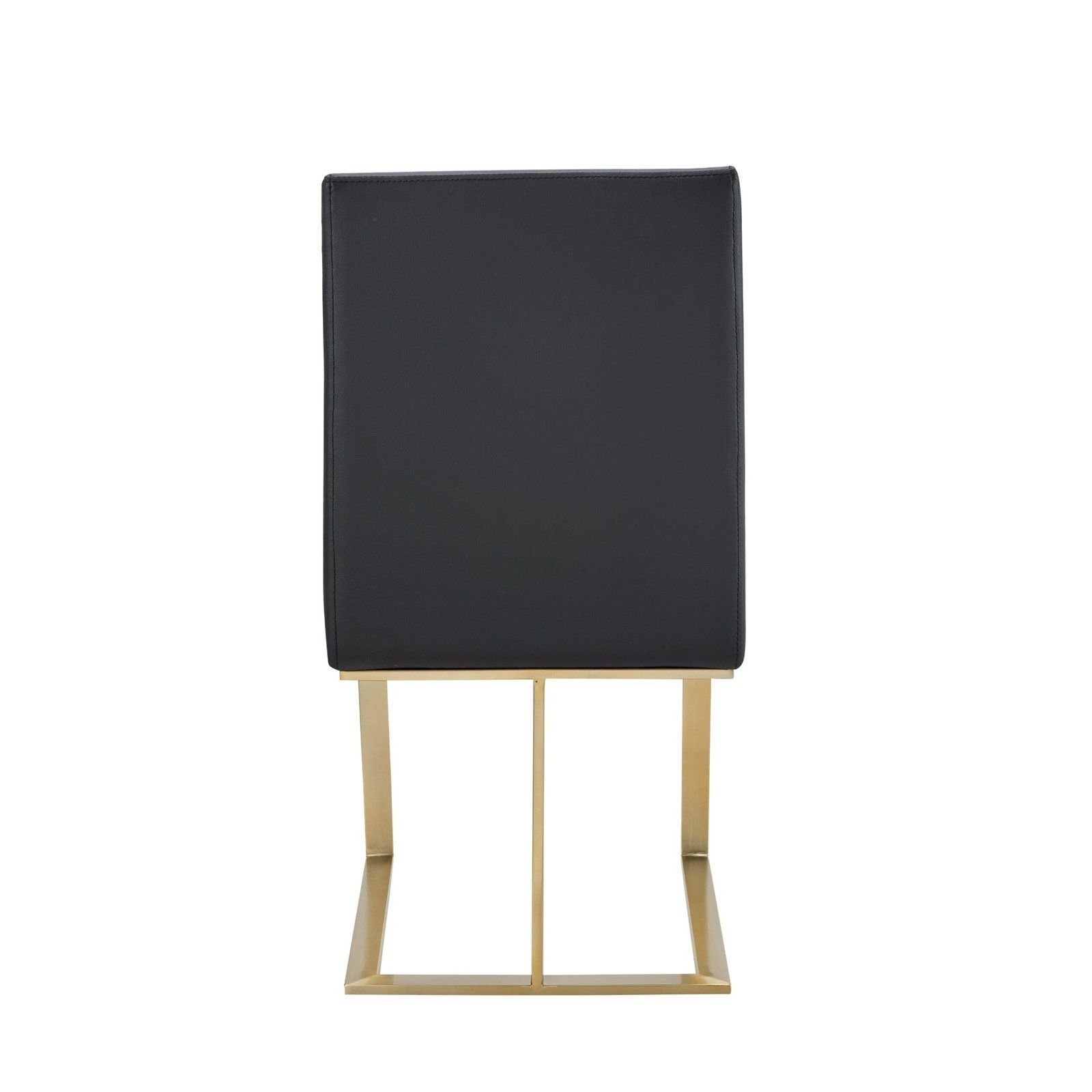 Modrest Frankie - Silla de comedor moderna de cuero vegano gris oscuro + latón antiguo - Image 2