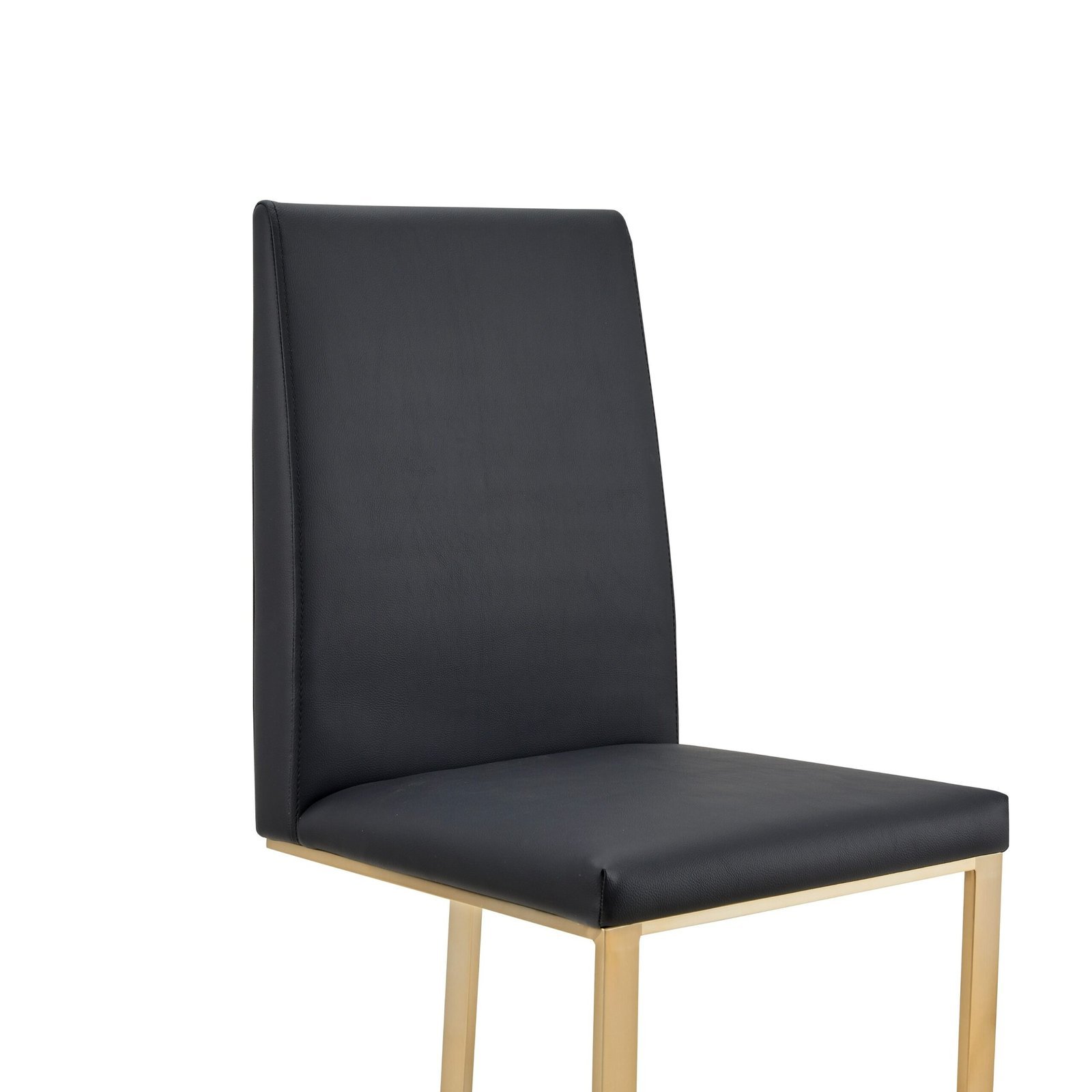 Modrest Frankie - Silla de comedor moderna de cuero vegano gris oscuro + latón antiguo - Image 3