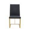 Modrest Frankie - Silla de comedor moderna de cuero vegano gris oscuro + latón antiguo