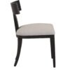 Modrest Fabien - Silla de comedor moderna de lino beige de mediados de siglo + silla de comedor de nogal negro (juego de 2) - Image 2
