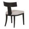 Modrest Fabien - Silla de comedor moderna de lino beige de mediados de siglo + silla de comedor de nogal negro (juego de 2) - Image 3