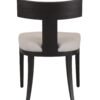 Modrest Fabien - Silla de comedor moderna de lino beige de mediados de siglo + silla de comedor de nogal negro (juego de 2) - Image 4