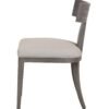 Modrest Fabien - Silla de comedor moderna de lino beige de mediados de siglo + silla de comedor gris lavado (juego de 2) - Image 2