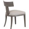 Modrest Fabien - Silla de comedor moderna de lino beige de mediados de siglo + silla de comedor gris lavado (juego de 2) - Image 3