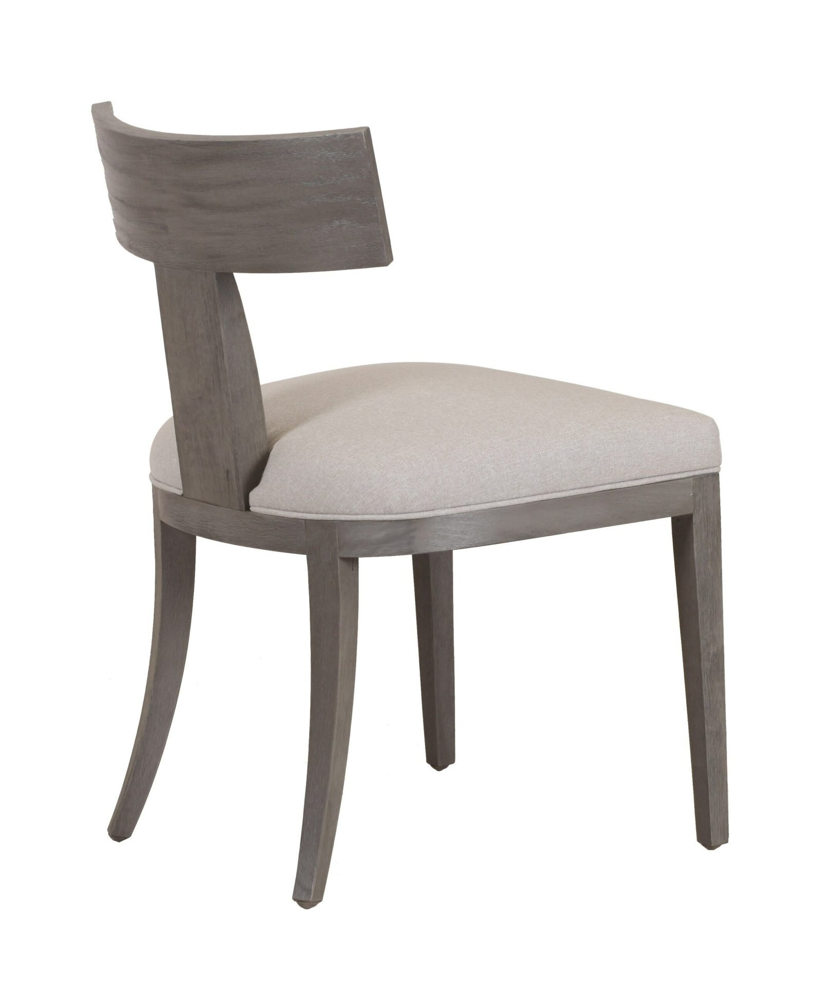Modrest Fabien - Silla de comedor moderna de lino beige de mediados de siglo + silla de comedor gris lavado (juego de 2) - Image 3