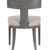 Modrest Fabien - Silla de comedor moderna de lino beige de mediados de siglo + silla de comedor gris lavado (juego de 2) - Image 4