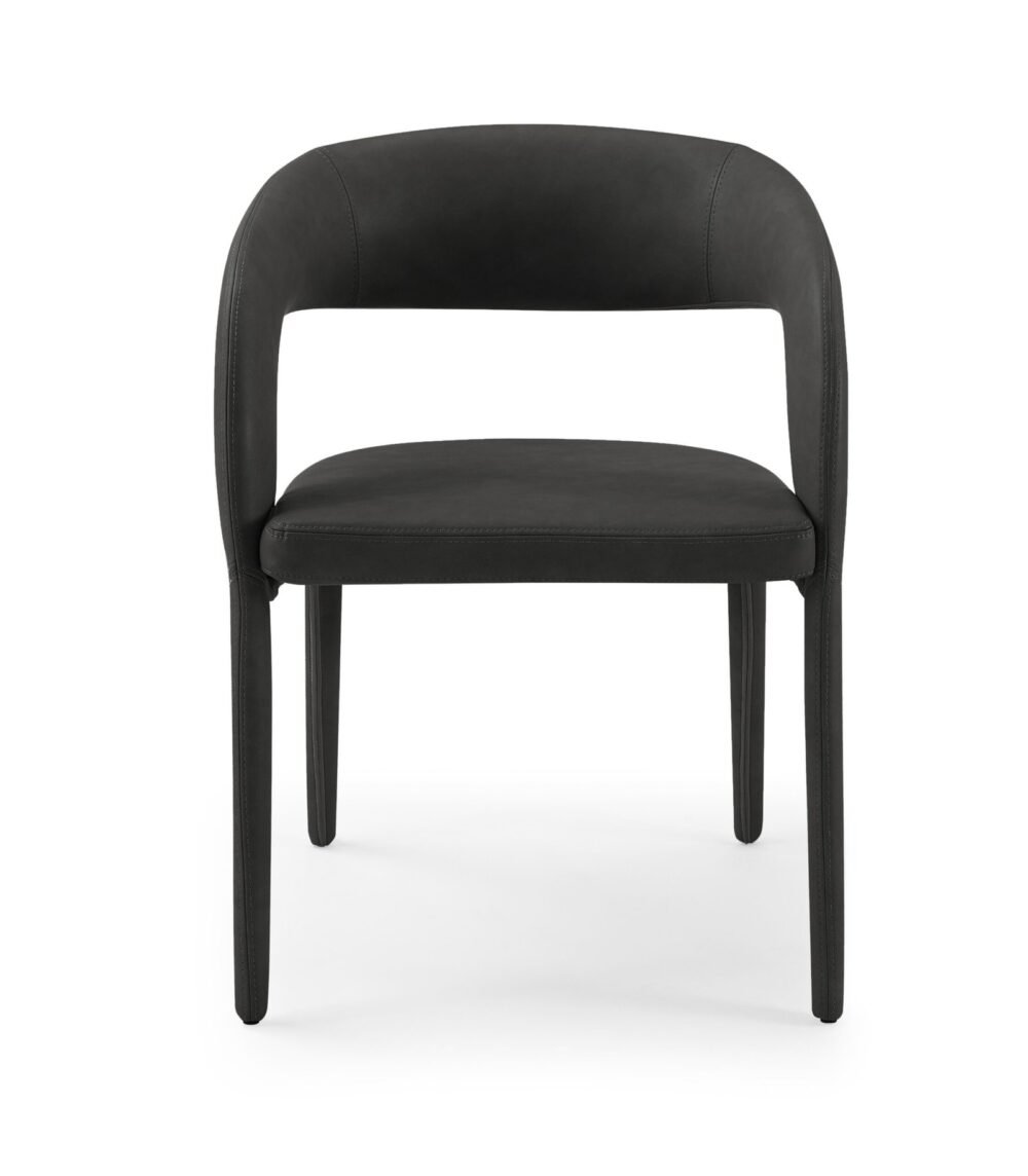 Modrest Faerron - Silla de comedor moderna de polipiel negra