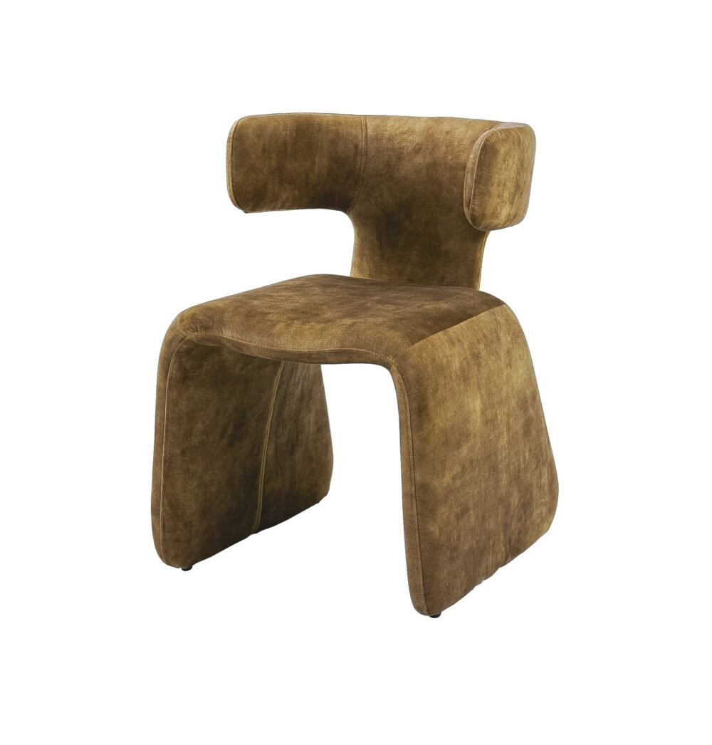 Modrest Bergman - Silla de comedor moderna de terciopelo camel