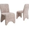 Modrest Ditka - Silla de comedor moderna de terciopelo beige (juego de 2)