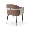 Modrest Calderon - Silla de comedor moderna de cuero vegano marrón y beige - Image 2