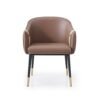 Modrest Calderon - Silla de comedor moderna de cuero vegano marrón y beige