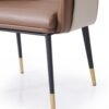 Modrest Calderon - Silla de comedor moderna de cuero vegano marrón y beige - Image 4