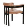 Modrest Hazen - Silla de comedor moderna de cuero camel + hierro negro - Image 2