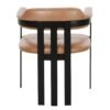 Modrest Hazen - Silla de comedor moderna de cuero camel + hierro negro - Image 3