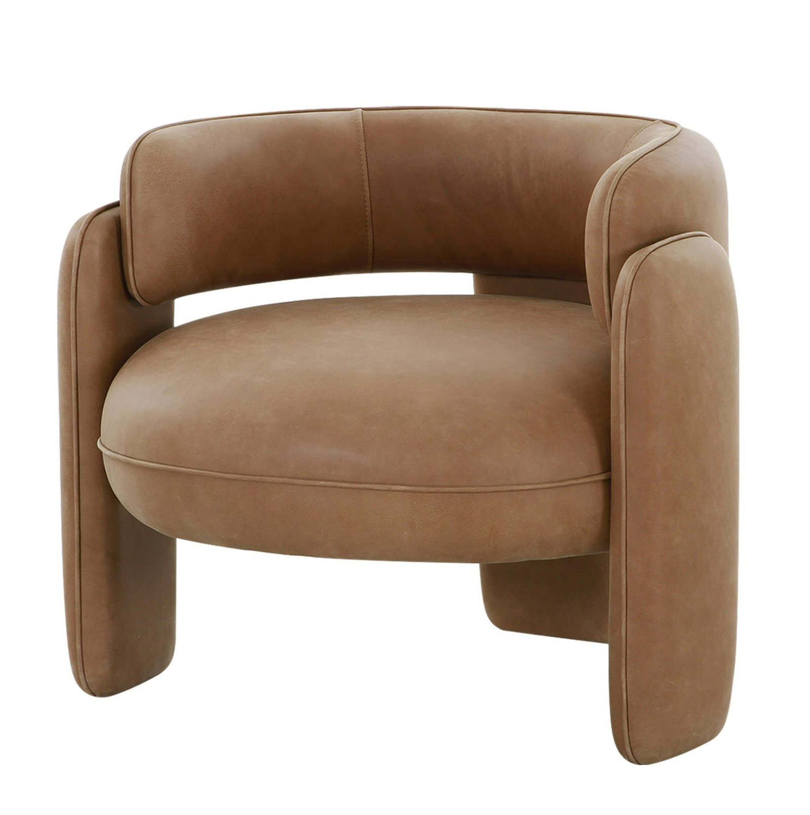 Modrest Tioga - Silla decorativa moderna de cuero marrón