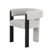 Modrest Kenmare - Tela gris claro moderna + silla de comedor negra