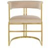 Modrest Munith - Silla de comedor moderna de terciopelo beige + dorada