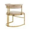 Modrest Munith - Silla de comedor moderna de terciopelo beige + dorada - Image 3