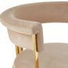 Modrest Munith - Silla de comedor moderna de terciopelo beige + dorada - Image 5