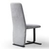 Modrest Tasha - Silla de comedor moderna de lino gris + silla de comedor de bronce cepillado (juego de 2) - Image 3