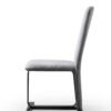Modrest Tasha - Silla de comedor moderna de lino gris + silla de comedor de bronce cepillado (juego de 2) - Image 2