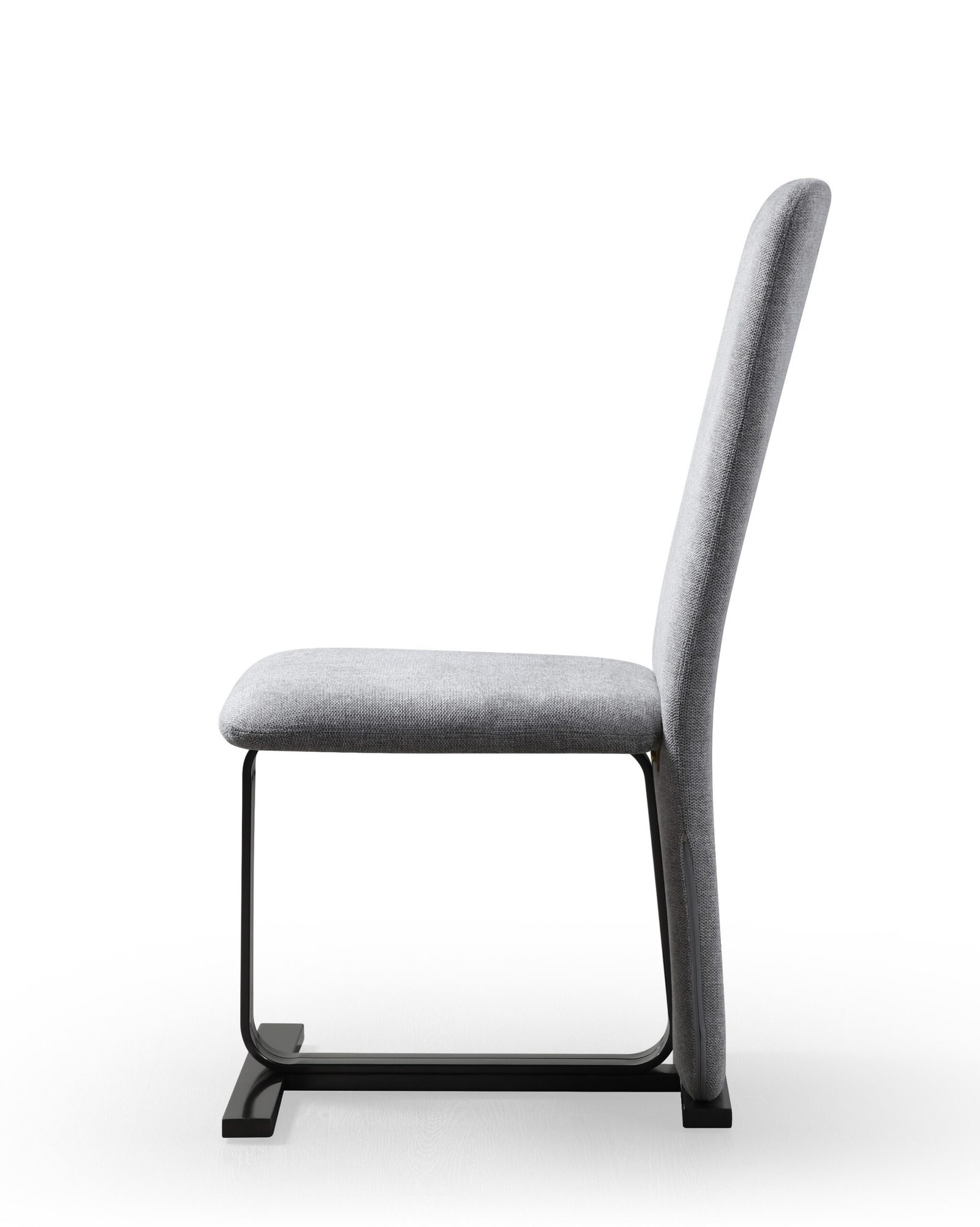 Modrest Tasha - Silla de comedor moderna de lino gris + silla de comedor de bronce cepillado (juego de 2) - Image 2