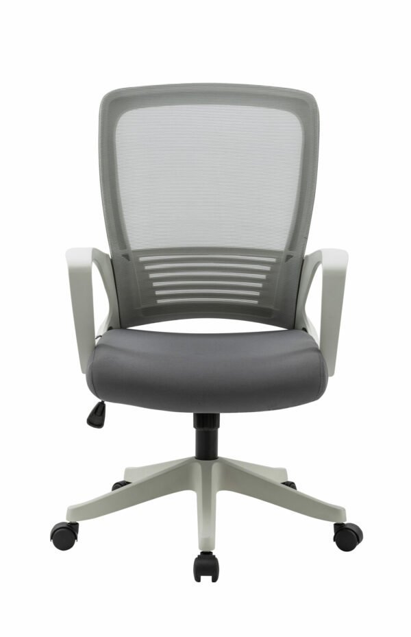 Silla Operativa H3 Mesh y Tela Gris Estructura Blanca - Image 7