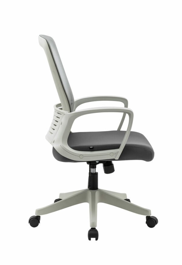 Silla Operativa H3 Mesh y Tela Gris Estructura Blanca - Image 6