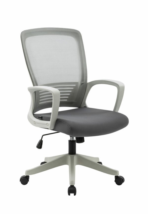 Silla Operativa H3 Mesh y Tela Gris Estructura Blanca