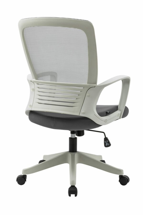 Silla Operativa H3 Mesh y Tela Gris Estructura Blanca - Image 5