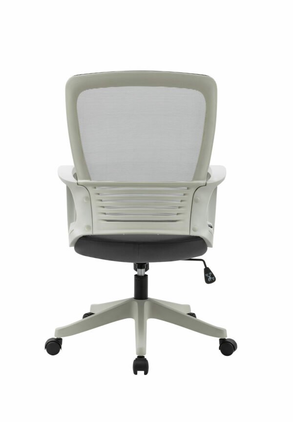 Silla Operativa H3 Mesh y Tela Gris Estructura Blanca - Image 3
