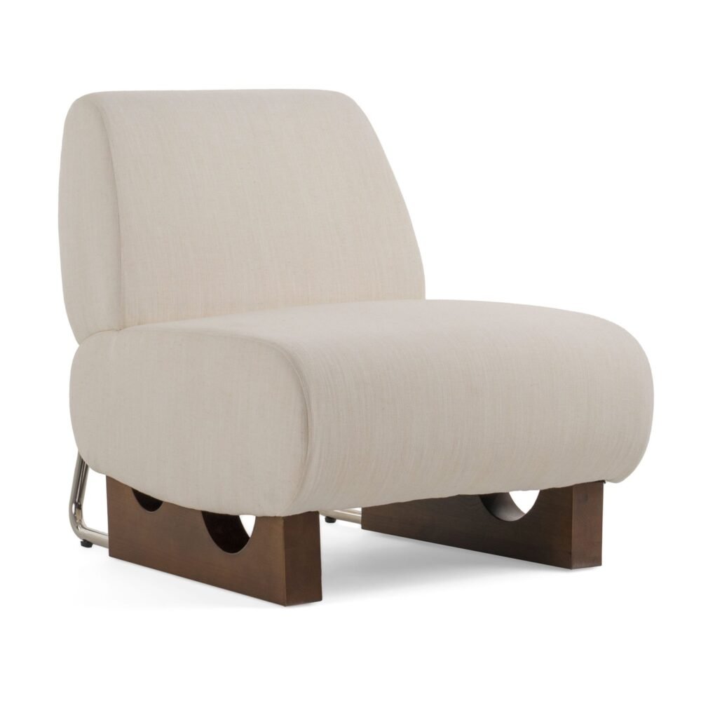 Silla decorativa Modrest Barbara moderna en color blanco roto
