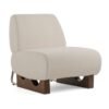 Silla decorativa Modrest Barbara moderna en color blanco roto