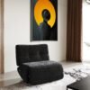 Divani Casa Basil - Sillón reclinable eléctrico pequeño de tela gris oscuro moderno