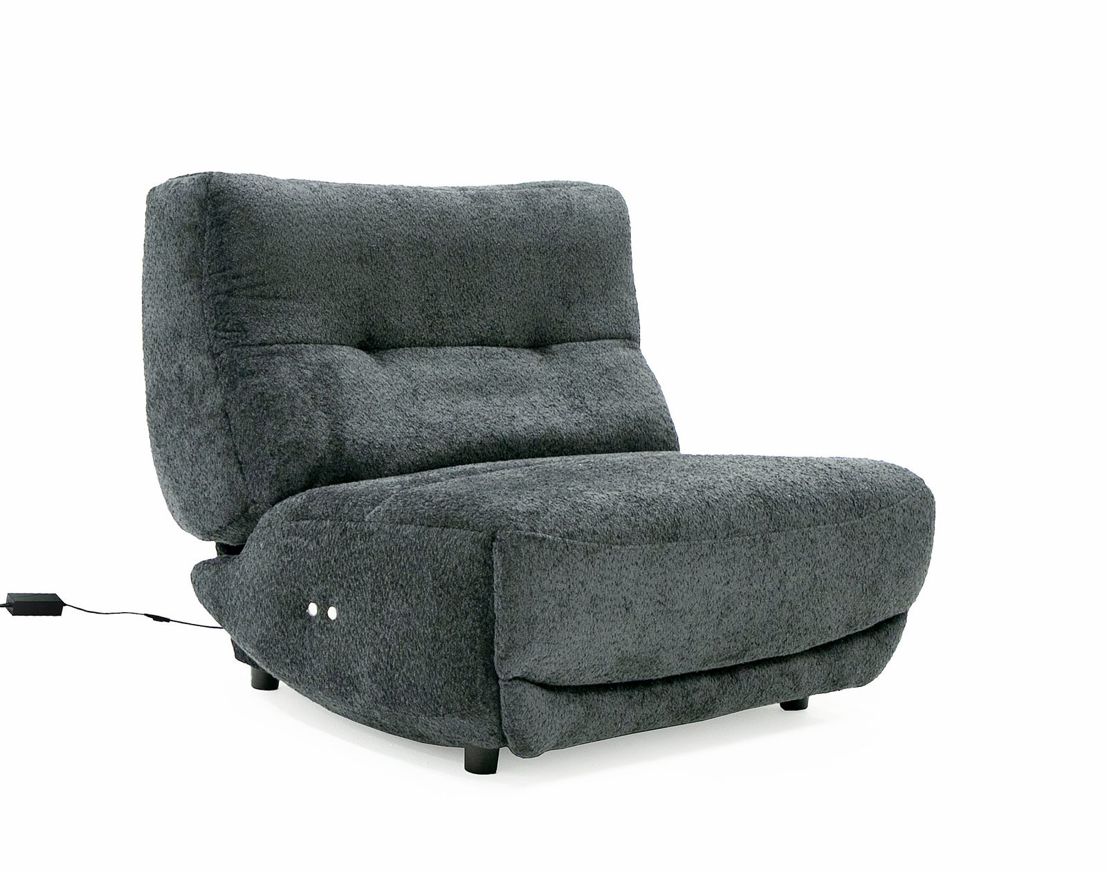 Divani Casa Basil - Silla reclinable eléctrica grande de tela gris oscuro moderna - Image 2