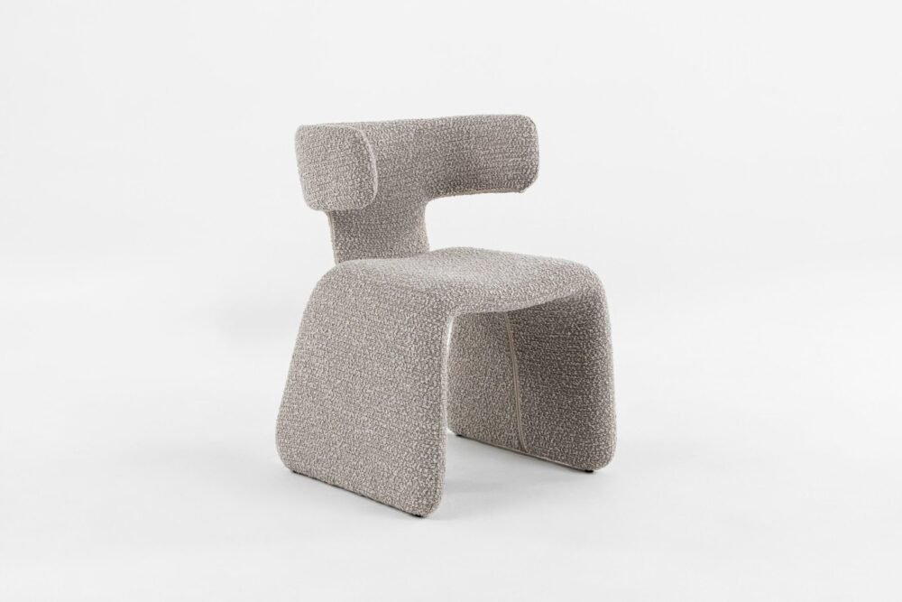 Modrest Bergman - Silla de comedor moderna de tela color blanquecino