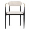 Modrest Buchtel - Moderno de mediados de siglo gris claro + brazo dorado + silla de comedor negra