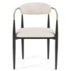 Modrest Buchtel - Moderno de mediados de siglo gris claro + brazo dorado + silla de comedor negra - Image 2