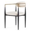 Modrest Buchtel - Moderno de mediados de siglo gris claro + brazo dorado + silla de comedor negra - Image 5