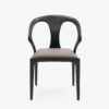 Modrest Campbell - Silla de comedor moderna de mediados de siglo de fresno gris y negro